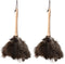16 Inch Ostrich Duster, 2PCS Fluffy Natural Feather Dusters with Wooden Handle for Home and Car Cleaning