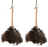 16 Inch Ostrich Duster, 2PCS Fluffy Natural Feather Dusters with Wooden Handle for Home and Car Cleaning