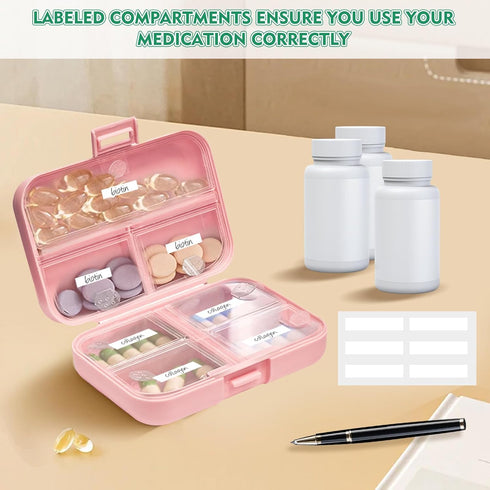 Tantanle 7 Day Pill Organizer with Snap-Lock Leakproof Design - Portable Travel Pill Case for Pills, Vitamins