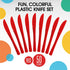 Exquisite Heavy Duty Red Plastic Knife, 50 Pcs BPA Free Disposable Cutlery for Parties