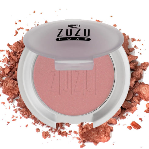 ZUZU LUXE Mineral Blush (Fascination - Lightly Toasted Cinnamon/Warm Shimmer), 0.1 oz, Natural, Vegan, Gluten-free