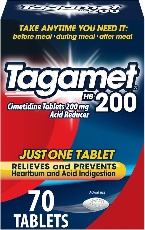 Tagamet HB 200 mg Cimetidine Acid Reducer - Heartburn Relief, 70 Count