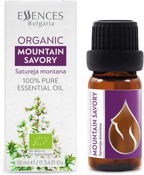 Essences Bulgaria Organic Mountain Savory Essential Oil 1/3 Fl Oz | 100% Pure and Natural