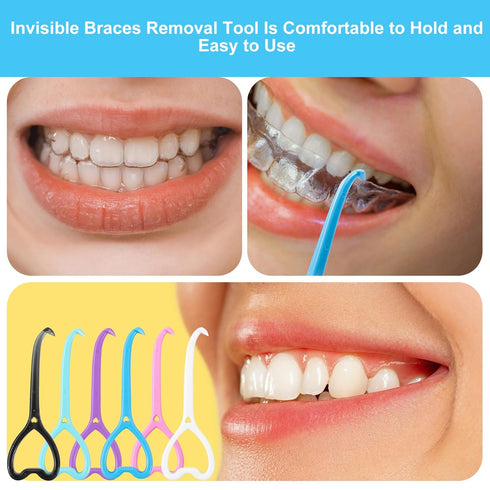 Clear Aligner Removal Tool, 6Pcs Denture Tool for Invisible Braces, 6 Colors Retainer Remover Oral Care