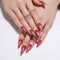 Red Cat Eye Press on Nails, Long Stiletto Glitter Fake Nails, Handmade Glossy Acrylic Full Cover 24Pcs
