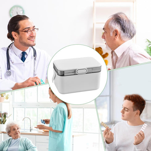 Naqqios Medication Box - Large Monthly Pill Storage Box | Medicine Box | Double Layer