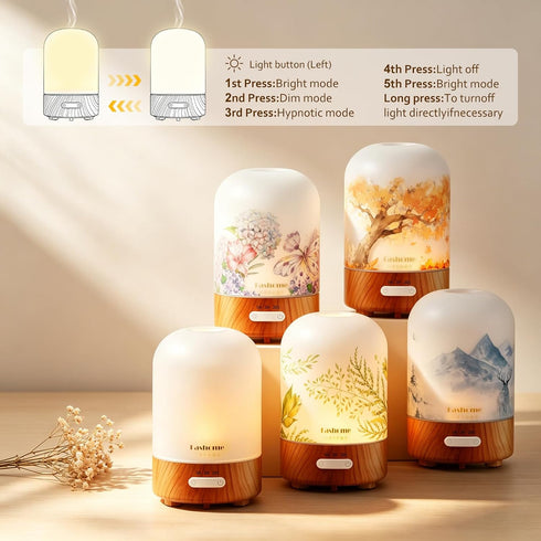 Yoga(<25dB) Essential Oil Diffuser for Home, Ultrasonic Cool Mist Air Aromatherapy Humidifier, Mini Scent Air Machine