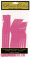 Premium Bright Pink Heavy Weight Assorted Plastic Cutlery Set - (24 Pc) - Elegant & Durable for Parties and Events by Amscan