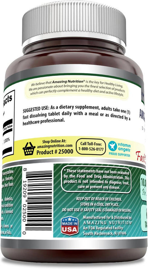 Amazing Formulas Biotin 10,000 mcg, 60 Count, Fast Dissolve Tablets, Non-GMO, Gluten Free, Made in USA