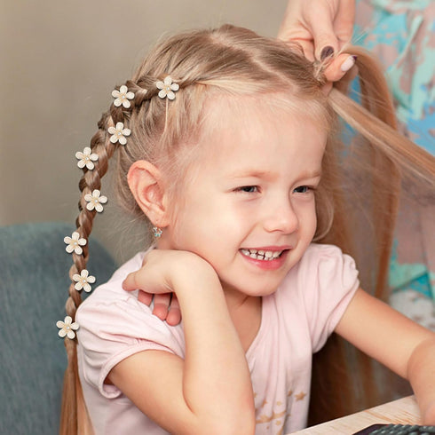YISSION 20Pcs Mini Flower Hair Clips, Rhinestone Small Flower Hair Claw Clips for Girls & Women