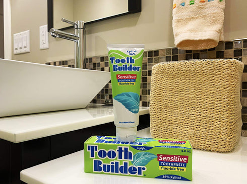 Squigle Tooth Builder SLS Free Toothpaste, Stops Tooth Sensitivity, Prevents Canker Sores, 4 Pack