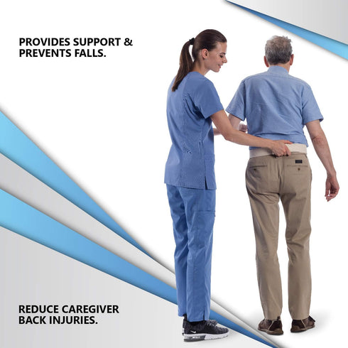 NYOrtho Adjustable Plastic Buckle Gait Belt, 72" Machine Washable Durable Material, Latex Free, Pastel