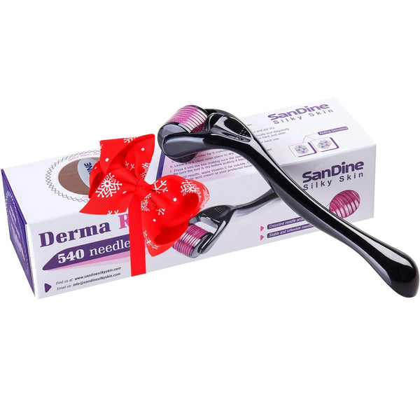 Microneedle Skin Roller - 540 Micro Needle Skin Care System - Titanium for Silky Smooth Skin - FREE E-Book