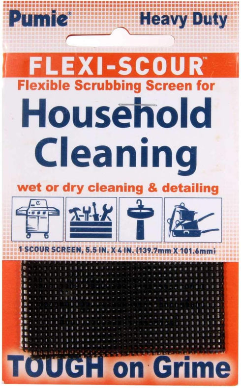 Pumie Flexible Scrubbing Screen for Household Cleaning, Abrasive Grit Screen, Clean Grills, Remove Carbon, Rust and Scale, 5.5" x 4", (1 Screen), 3 Pack