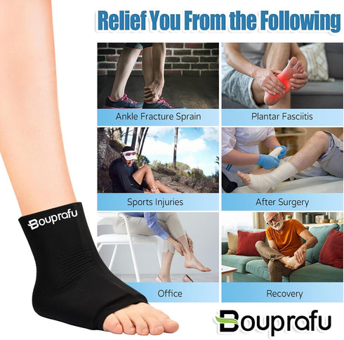 Ankle Ice Pack Wrap for Swelling Compression Freeze Sleeve for Injuries, Plantar Fasciitis, Achilles Relief