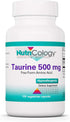 Nutricology Taurine 500mg Supplement - Organic, Pure, Vegetarian Capsules, Cardiovascular Support - 100 Count
