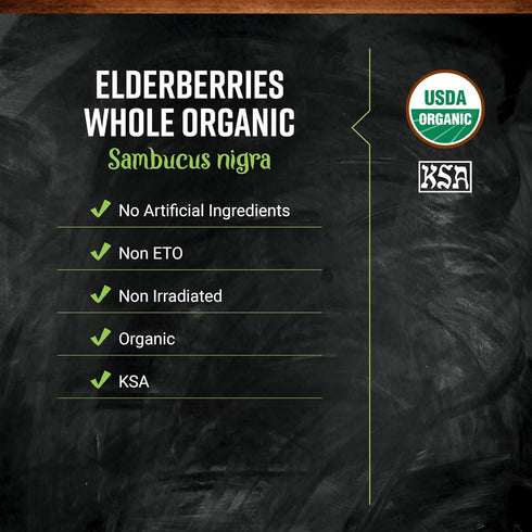 Immune 16 (Pack 2) Frontier Co-op Organic Dried Elderberries, European Whole - Non-GMO Elderberry Berries Dried
