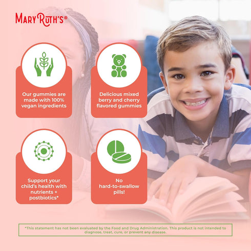 MaryRuth Organics Kids Vitamins, USDA Organic Multivitamin Gummies for Ages 4+, Vegan, 60 Count