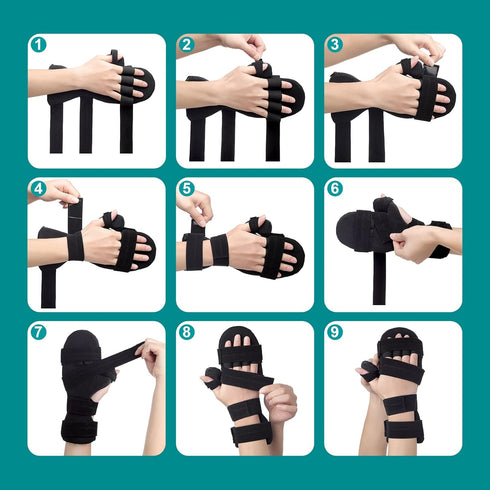 Immobilizer, Sylong Stroke Resting Hand Splint Carpal Tunnel Wrist Brace Night Finger Stabilizer Wrap - for Muscle