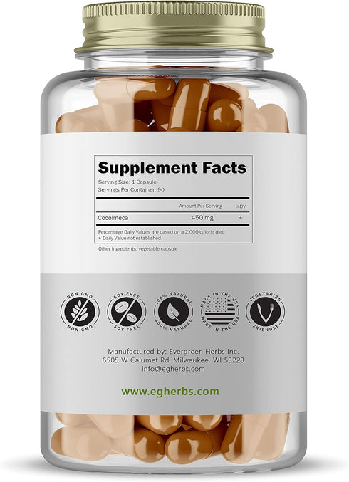 Cocolmeca Capsules - 450 mg. - 90 capsules - Smilacaceae, Greenbrier, Sarsaparilla, Smilax