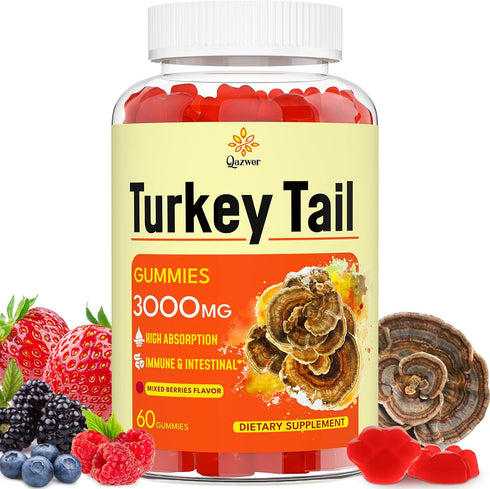 Qazwer Turkey Tail Mushroom, Turkey Tail (100% Fruiting Body, 40% Beta Glucans) add