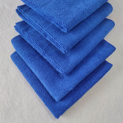RSV Clean Microfiber Dish Towels 12" x 12" Inch, Blue, 20 Pack Premium Towels for Cleaning Glass, Kitchens, and
