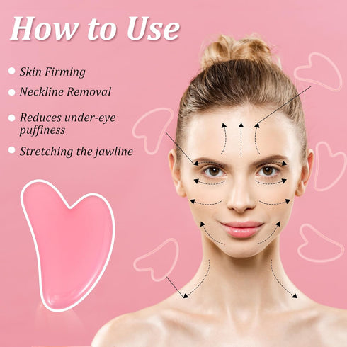 Ubamdom 24 Pcs Gua Sha Facial Tool Resin Gua Sha Massage Tool Heart Shaped Gua Sha Stone Guasha Board for Face Body