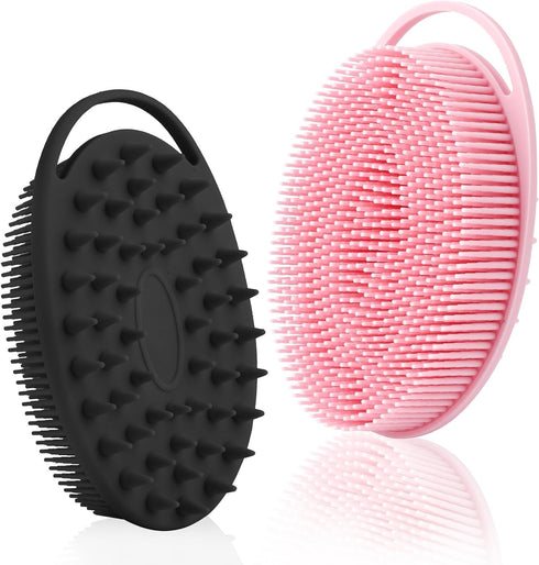 Silicone Body Scrubber, 2 Pcs Exfoliating Shower Scrubber, 2 in 1 Silicone Brush for All Skin Men Women Kids