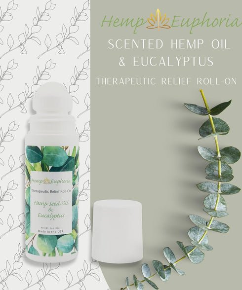 Hemp Seed Oil and Eucalyptus Joint & Muscle Pain Relief Roll-On Gel by Hemp Euphoria