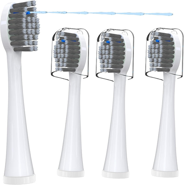 Replacement Brush Heads Compatible for ???????????????? ??????????-???????????? 2.0 Flossing Toothbrush (SF-01/ SF-02/ SF-03/ SF-04) with 3 Count Soft Bristles (White, Full Size)