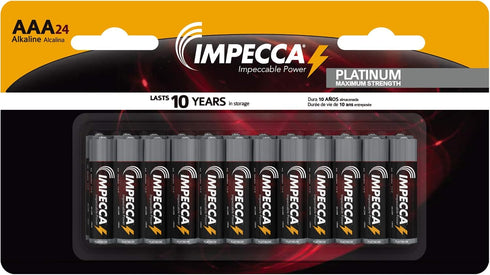 Impecca (100-Pack) 100-Count LR3 AAA Batteries, All Purpose Alkaline Batteries High Performance AAA Battery Long