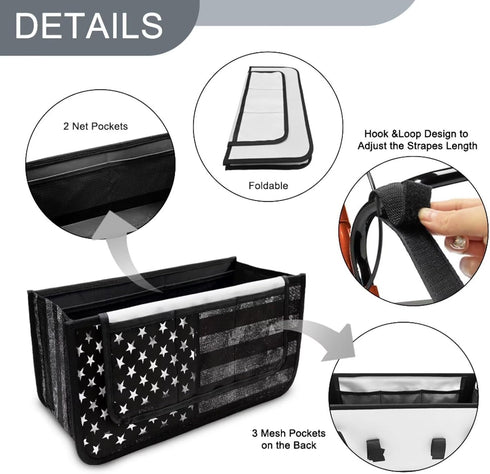 Hechitok American Flag Walker Bag, Handy Rollator Basket Water Cup Holder, Walker Accessories Storage Bag for Folding