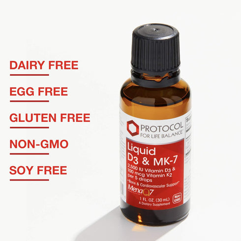 Protocol Liquid D3 & MK-7 Supplement, Bone Density & Immune System Support, Non-GMO, 163 Servings