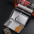 tlhaoa 14 120s 120mm) Cigarette Case Stylish Leather Surface Metal Box for Cigarettes Cigarette Box Double Sided Spring