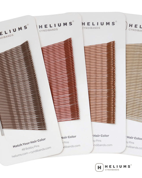 Heliums Bobby Pins - Light Ash Blonde, 2 Inch Wavy Hair Pins, 48 Count Matte Metallic Color