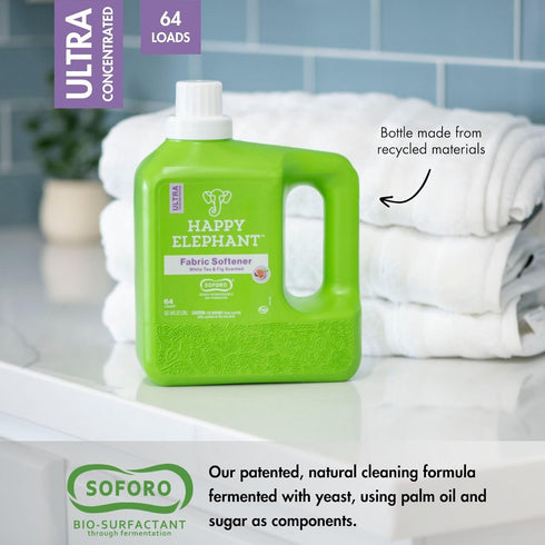 Happy Elephant Fabric Softener, Ultra Concentrated, Eco Friendly, Fresh Linen, 64 Loads, 64 fl oz