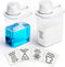Laundry Detergent Dispenser, 2 Pack, 61 oz with 4 Removable Labels for Organization and Storage