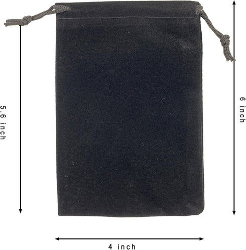 AEAOA Gift Bags, Pack of 25 Pieces, 6" X 4" Velvet Drawstring Jewelry Pouches for Treats and Favors (Black)