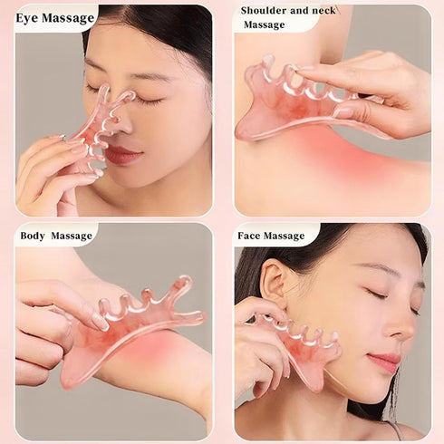 Mukete 4 1 2 Packs in Body Massager Scalp Comb Lymphatic Contour Facial Massage - Manual Relaxation Tool for Soothing