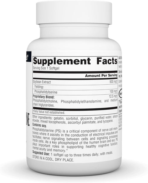 Source Naturals Phosphatidyl Serine Complex, 500mg, 100% Pure, 60 Softgels