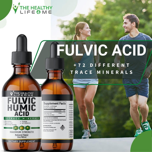 Liquid Fulvic Acid + Humic + Trace Minerals | Hydration | Keto Supplement | Energy | pH Balance | Hair | 2-Month Supply