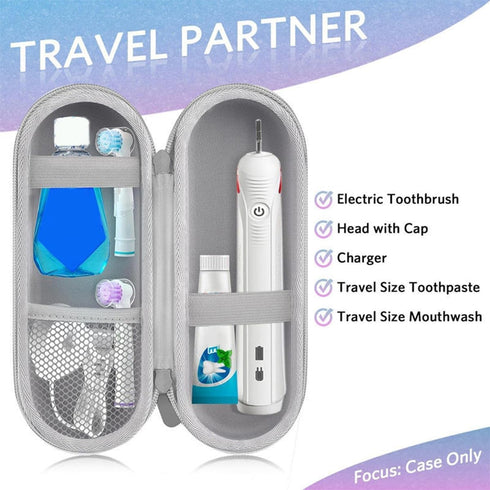 PISIWER Toothbrush Travel Case For Electric Toothbrush, Hard Protective Storage Bags(Milk Grey)