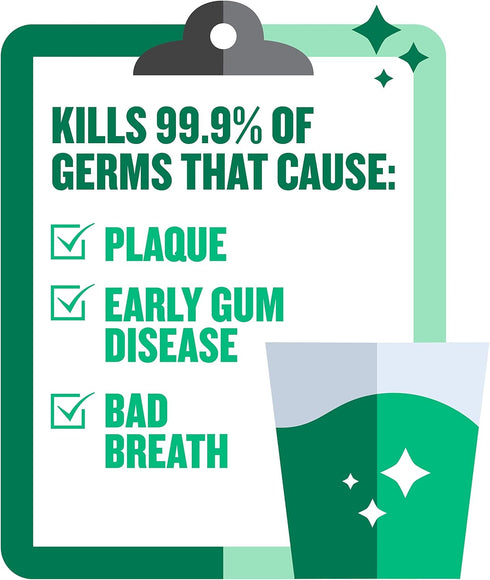 Listerine Freshburst Antiseptic Mouthwash, Kills 99% of Germs, Spearmint, 1 L, ADA Accepted