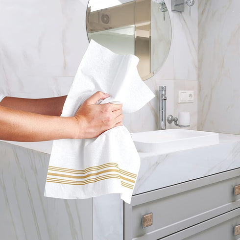 Vplus 150 PACK Guest Towels, Disposable Bathroom Napkins, Soft and Absorbent Paper Hand Towels for Dinners, Parties