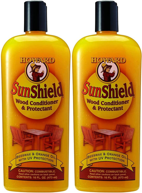 Howard SWAX16 SunShield Outdoor Furniture Wax with UV Protection, 16-Ounce, Yellow, 2 Pack