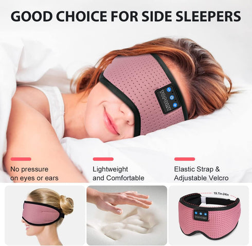 TOPOINT Silk Sleep Mask with Bluetooth Headphones, Eye Mask for Sleeping, Travel Meditation Music Headsets