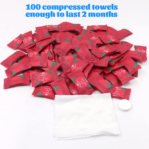 100 Pcs Mini Compressed Towels, Disposable Face Compressed Towel, Portable Coin Tissue for Travel and Outdoor Activities