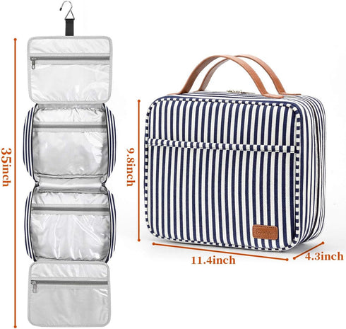 Large Capacity Hanging Travel Toiletry Bag - Cosmetic Organizer for Women with 4 Compartments