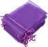 Wudygirl 100pcs Sheer Organza Bags 5‘’x7‘’ - Purple Drawstring Packages for Jewelry, Baby Shower & Party Favors