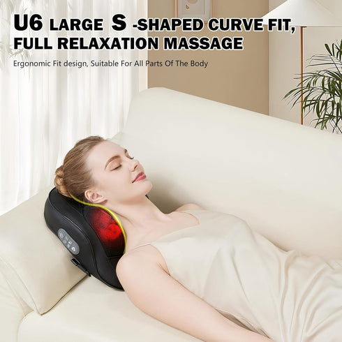 UEKUEK Heat,U6 Tissue,4D Heads,20 Rechargeable Back and Neck Massager with New Upgrade Back Massager for Pain Relief